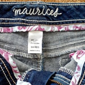 Maurices Blue Jeans size 3/4 Reg. Original Boot Cut. 31" long.